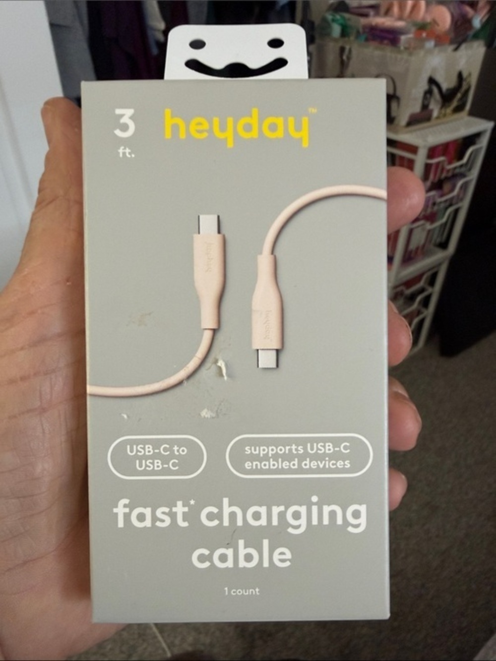 heyday USB-C to USB-C Fast Charging Cable - beige